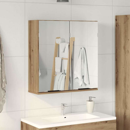 vidaXL Bathroom Mirror Cabinet Artisan Oak 64x20x66.5 cm Engineered Wood