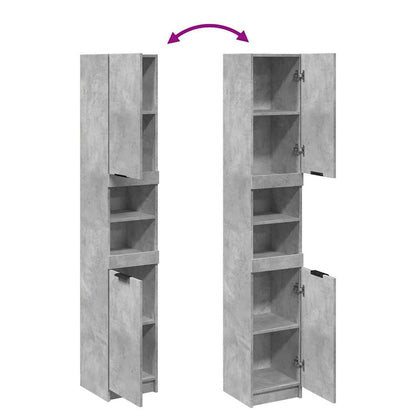 vidaXL Bathroom Cabinet Concrete Grey 32x34x188.5 cm Engineered Wood