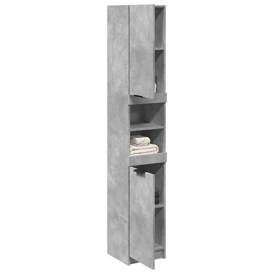 vidaXL Bathroom Cabinet Concrete Grey 32x34x188.5 cm Engineered Wood