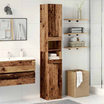 vidaXL Bathroom Cabinet Old Wood 32x34x188.5 cm Engineered Wood