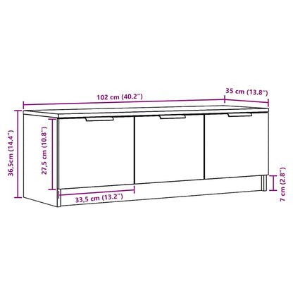 vidaXL TV Cabinet Old Wood 102x35x36.5 cm Engineered Wood