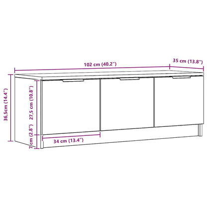 vidaXL TV Cabinet Artisan Oak 102x35x36.5 cm Engineered Wood
