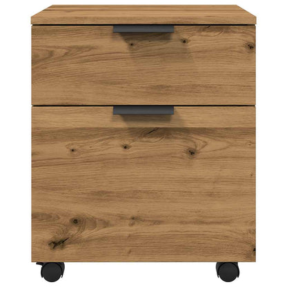 vidaXL Mobile File Cabinet with Wheels Artisan Oak 45x38x54 cm Engineered Wood