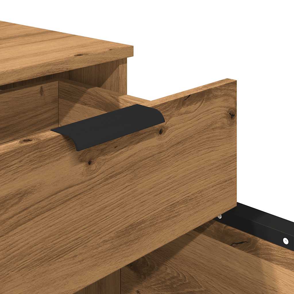vidaXL Mobile File Cabinet with Wheels Artisan Oak 45x38x54 cm Engineered Wood