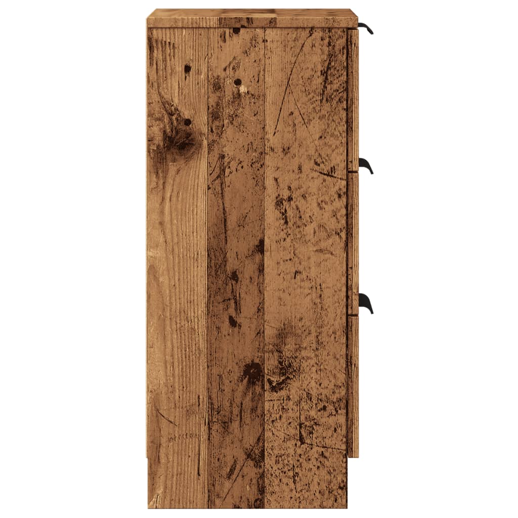 vidaXL Sideboards 2 pcs Old Wood 30x30x70 cm Engineered Wood