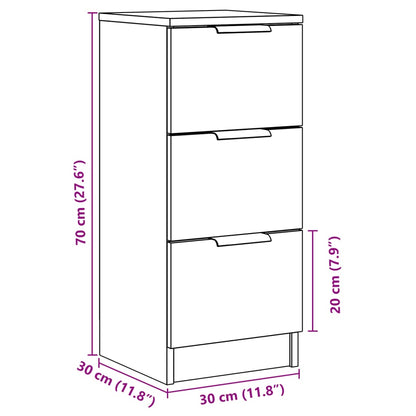 vidaXL Sideboards 2 pcs Old Wood 30x30x70 cm Engineered Wood