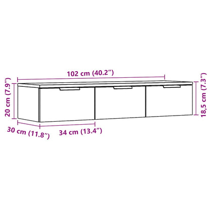 vidaXL Wall Cabinet Old Wood 102x30x20 cm Engineered Wood