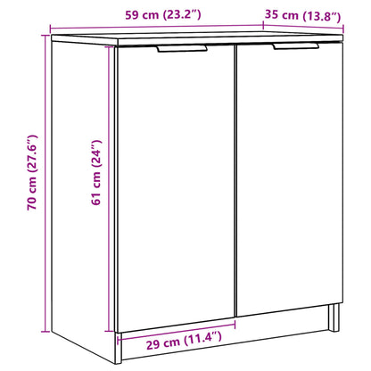 vidaXL Shoe Cabinet Old Wood 59x35x70 cm Engineered Wood