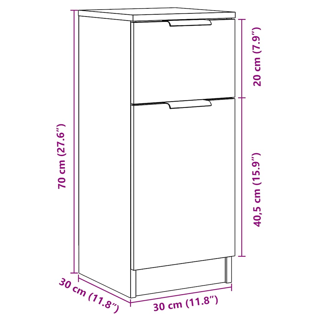 vidaXL Shoe Cabinet Artisan Oak 29.5x35x100.5 cm Engineered Wood