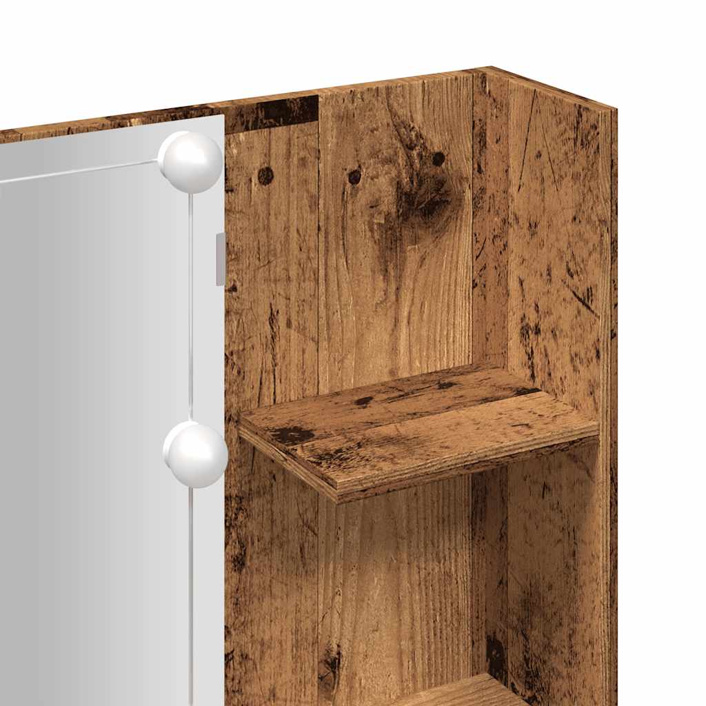 vidaXL Dressing Table with LED Old Wood 60x40x140 cm