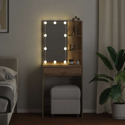 vidaXL Dressing Table with LED Artisan Oak 60x40x140 cm