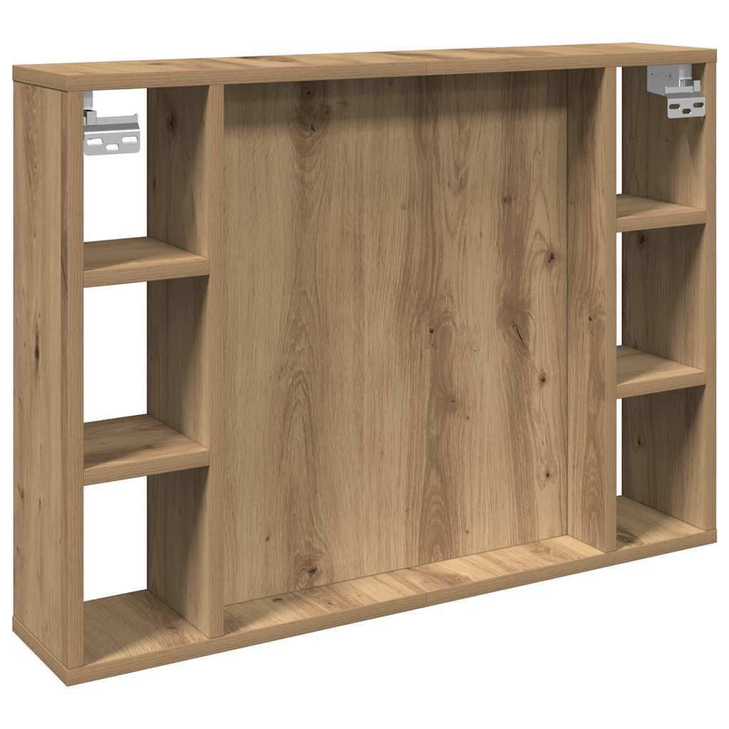 vidaXL Mirror Cabinet with LED Artisan Oak 76x15x55 cm Engineered Wood