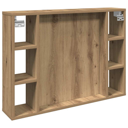 vidaXL Mirror Cabinet with LED Artisan Oak 76x15x55 cm Engineered Wood