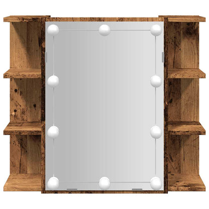 vidaXL Mirror Cabinet with LED Old Wood 70x16.5x60 cm