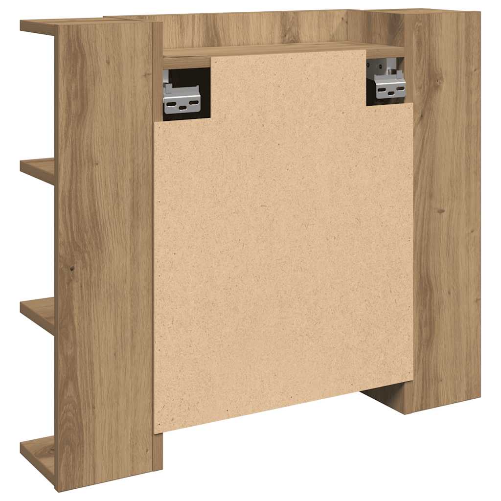 vidaXL Mirror Cabinet with LED Artisan Oak 70x16.5x60 cm