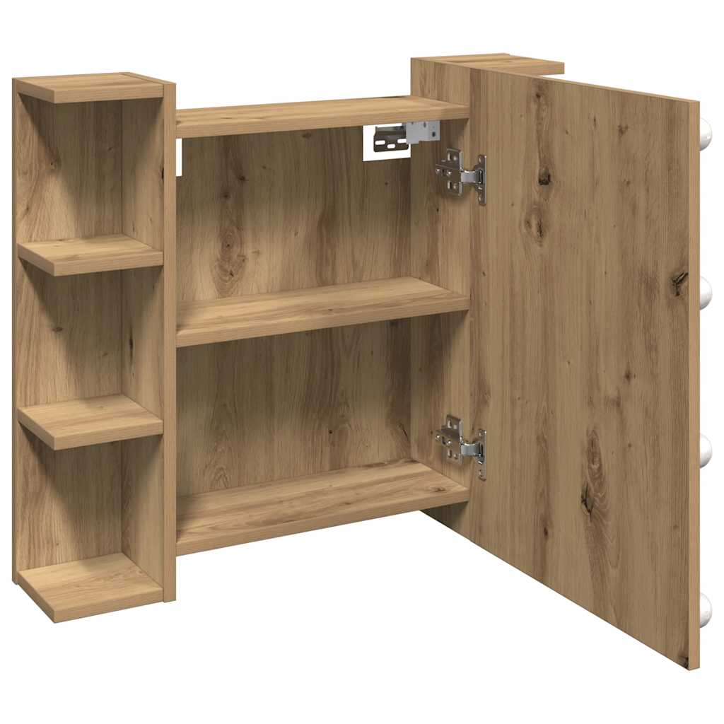vidaXL Mirror Cabinet with LED Artisan Oak 70x16.5x60 cm