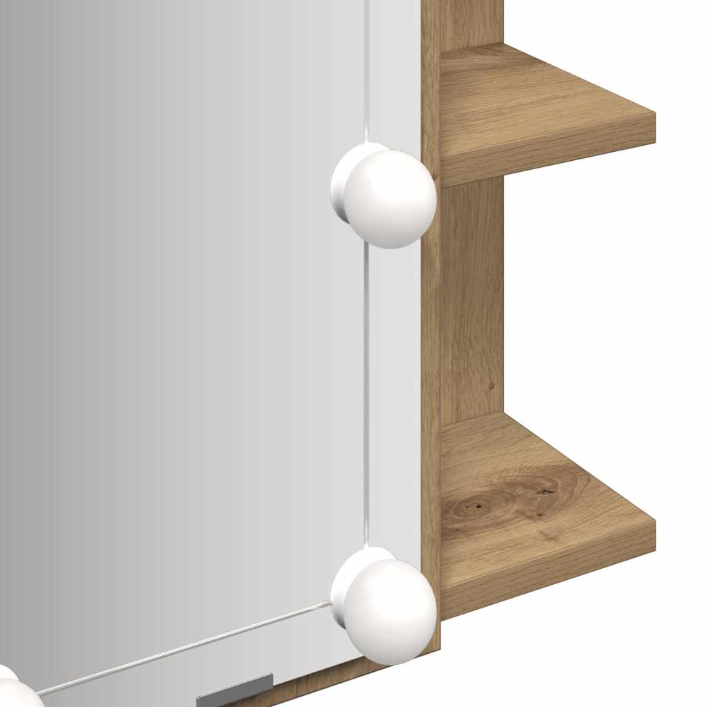 vidaXL Mirror Cabinet with LED Artisan Oak 70x16.5x60 cm