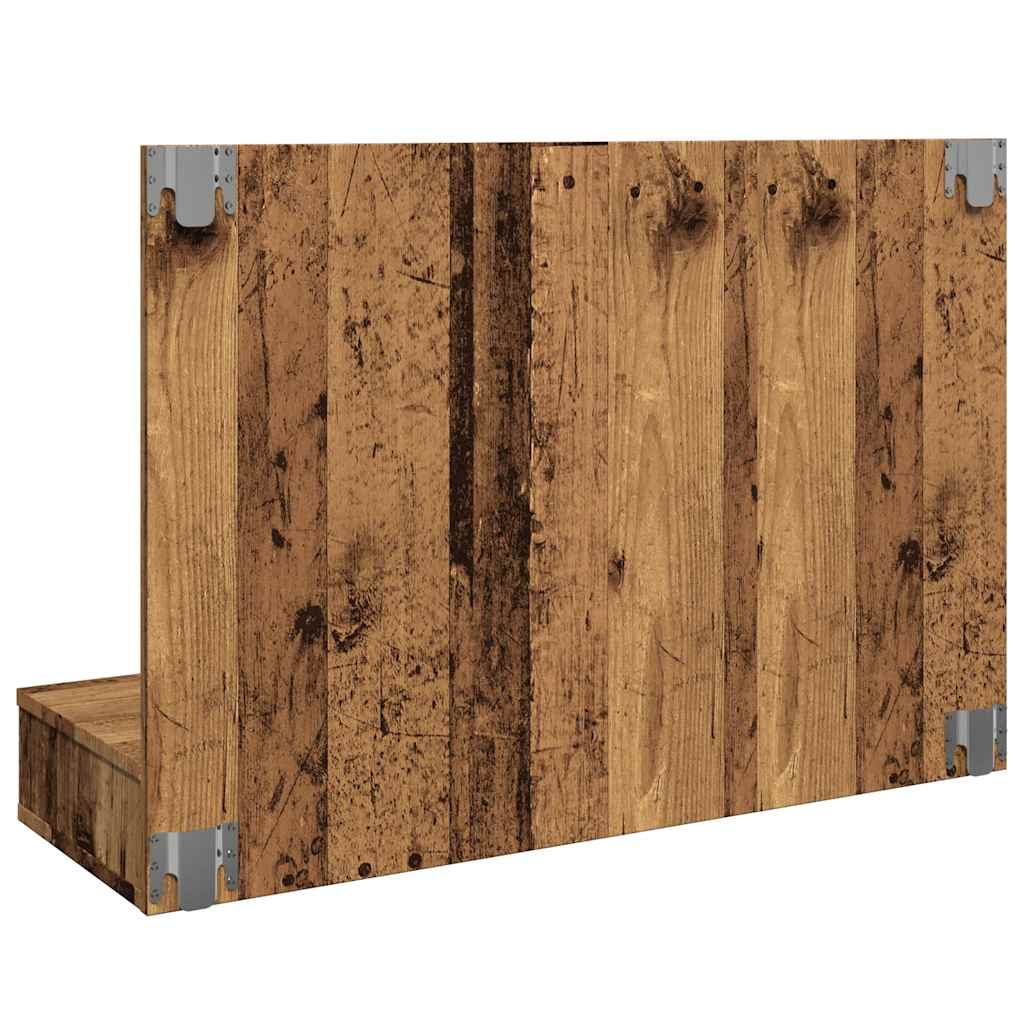 vidaXL Mirror Cabinet with LED Old Wood 90x31.5x62 cm