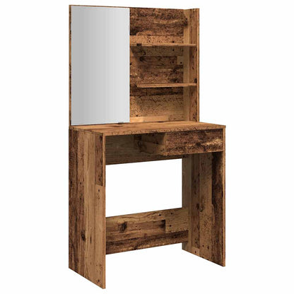 vidaXL Dressing Table with Mirror Old Wood 74,5x40x141 cm