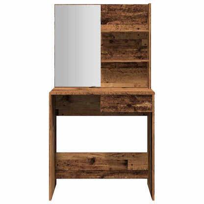 vidaXL Dressing Table with Mirror Old Wood 74,5x40x141 cm