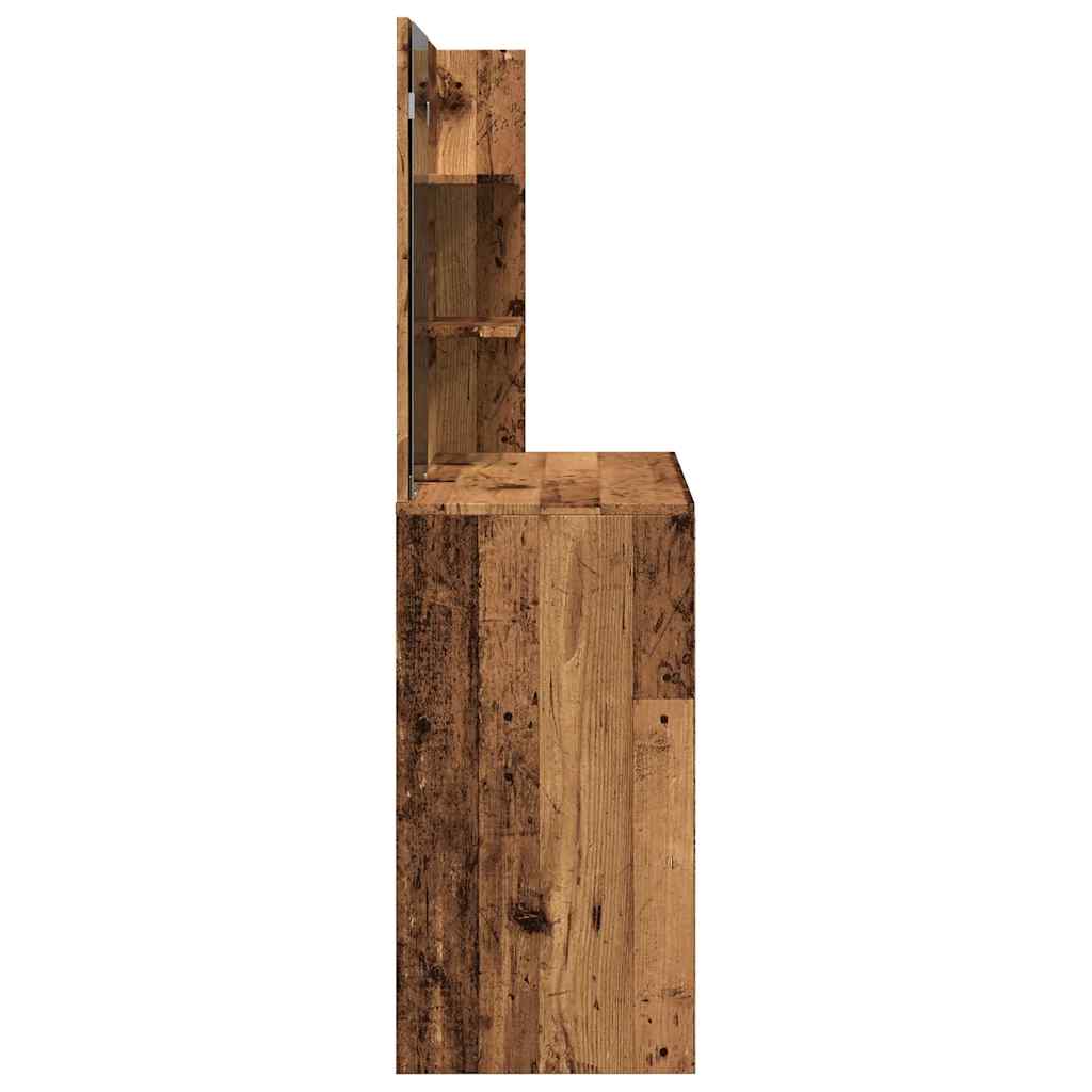vidaXL Dressing Table with Mirror Old Wood 74,5x40x141 cm