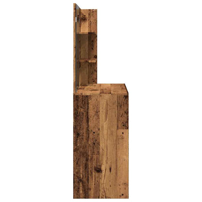 vidaXL Dressing Table with Mirror Old Wood 74,5x40x141 cm