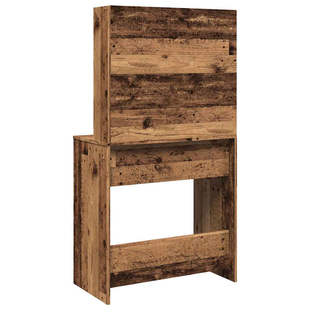 vidaXL Dressing Table with Mirror Old Wood 74,5x40x141 cm