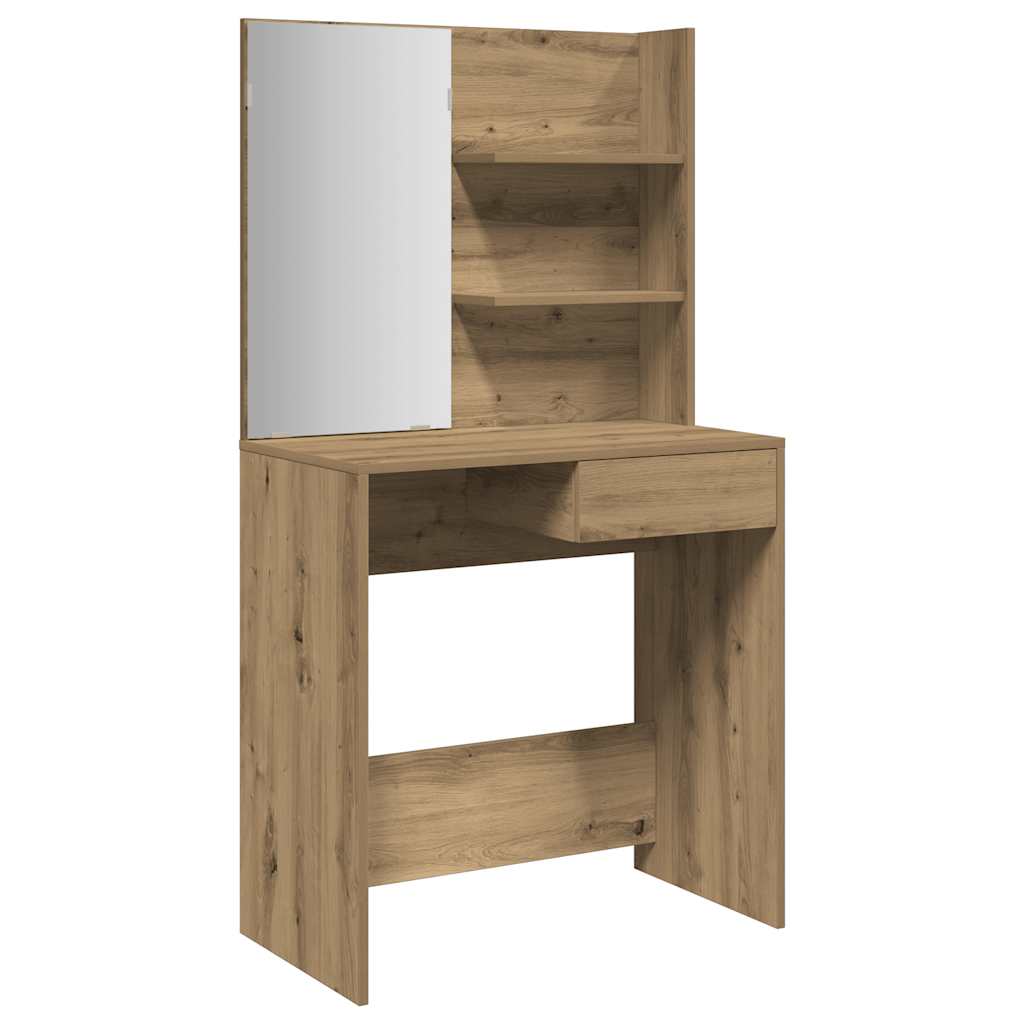 vidaXL Dressing Table with Mirror Artisan Oak 74,5x40x141 cm