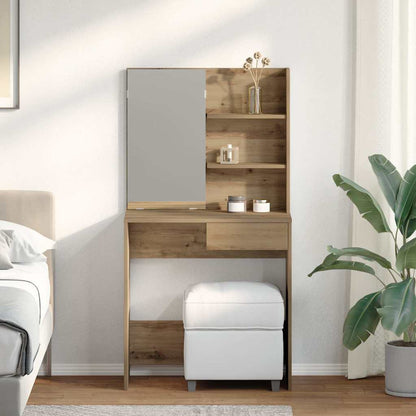 vidaXL Dressing Table with Mirror Artisan Oak 74,5x40x141 cm