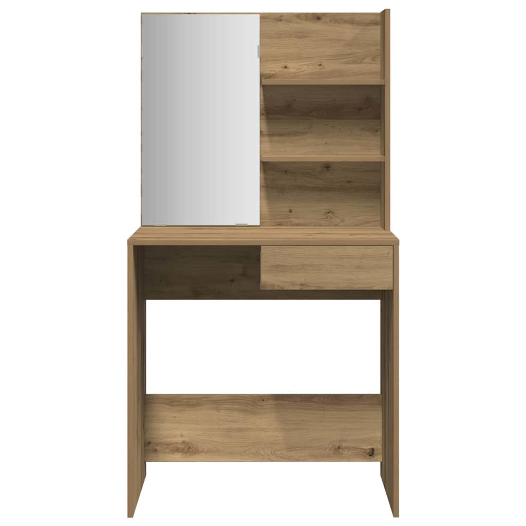vidaXL Dressing Table with Mirror Artisan Oak 74,5x40x141 cm