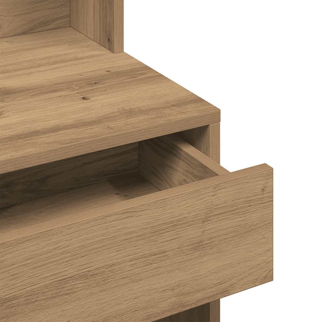 vidaXL Dressing Table with Mirror Artisan Oak 74,5x40x141 cm