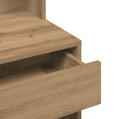 vidaXL Dressing Table with Mirror Artisan Oak 74,5x40x141 cm