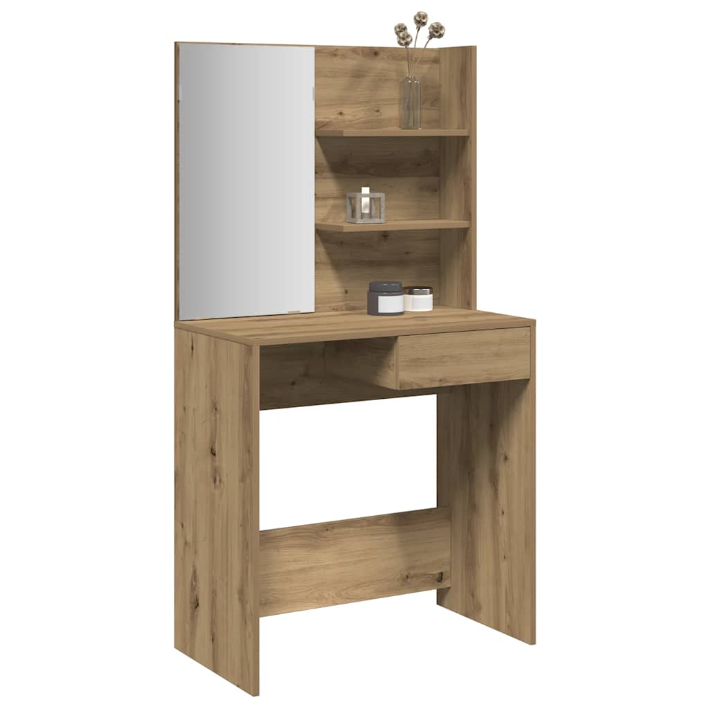 vidaXL Dressing Table with Mirror Artisan Oak 74,5x40x141 cm
