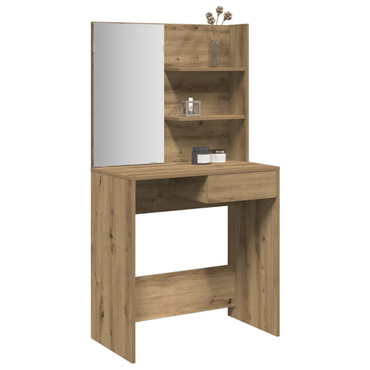 vidaXL Dressing Table with Mirror Artisan Oak 74,5x40x141 cm