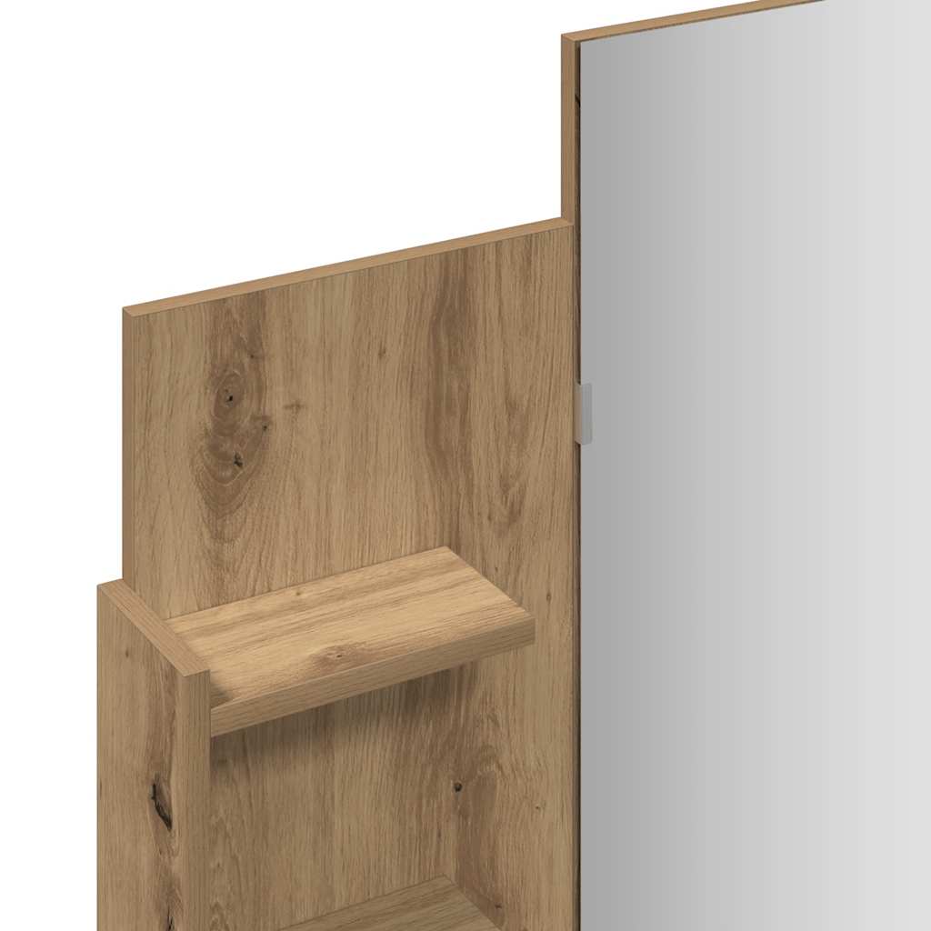 vidaXL Dressing Table with Mirror Artisan Oak 96x39x142 cm