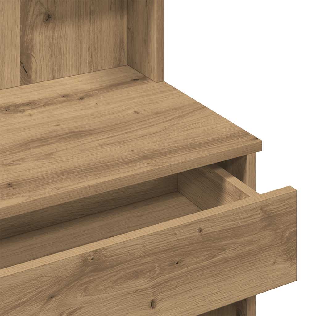 vidaXL Dressing Table with Mirror Artisan Oak 96x39x142 cm