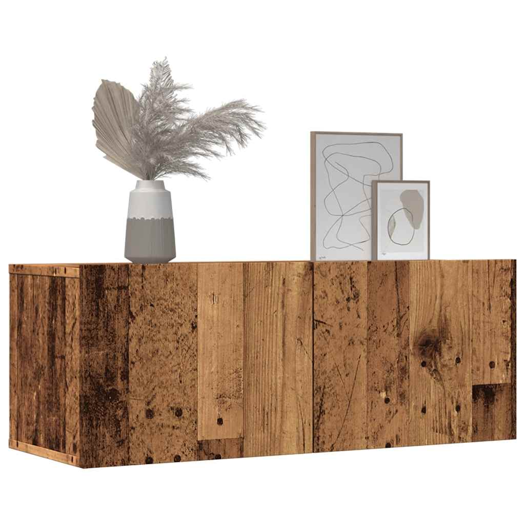 vidaXL TV Cabinets Wall-mounted 2 pcs Old Wood 80x30x30 cm