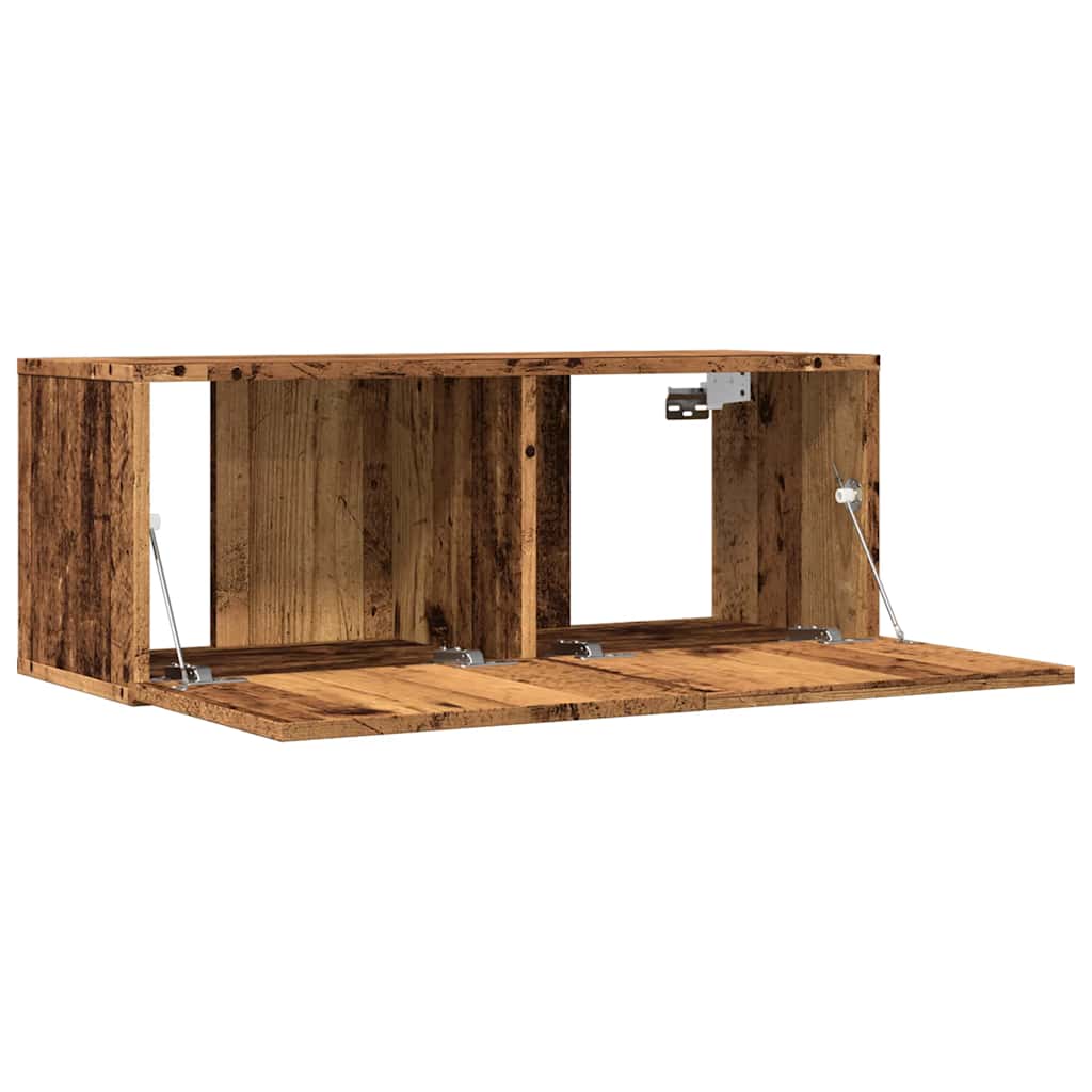 vidaXL 2 Piece Wall-mounted TV Cabinet Set Old Wood 80x30x30 cm