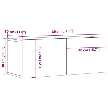 vidaXL TV Cabinets Wall-mounted 2 pcs Old Wood 80x30x30 cm