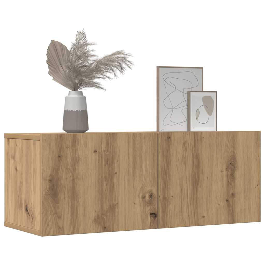 vidaXL TV Cabinets Wall-mounted 2 pcs Artisian Oak 80x30x30 cm