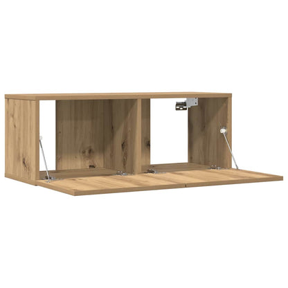 vidaXL 2 Piece Wall-mounted TV Cabinet Set Artisian Oak 80x30x30 cm
