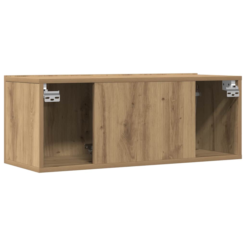 vidaXL 2 Piece Wall-mounted TV Cabinet Set Artisian Oak 80x30x30 cm