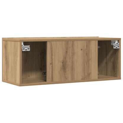 vidaXL 2 Piece Wall-mounted TV Cabinet Set Artisian Oak 80x30x30 cm