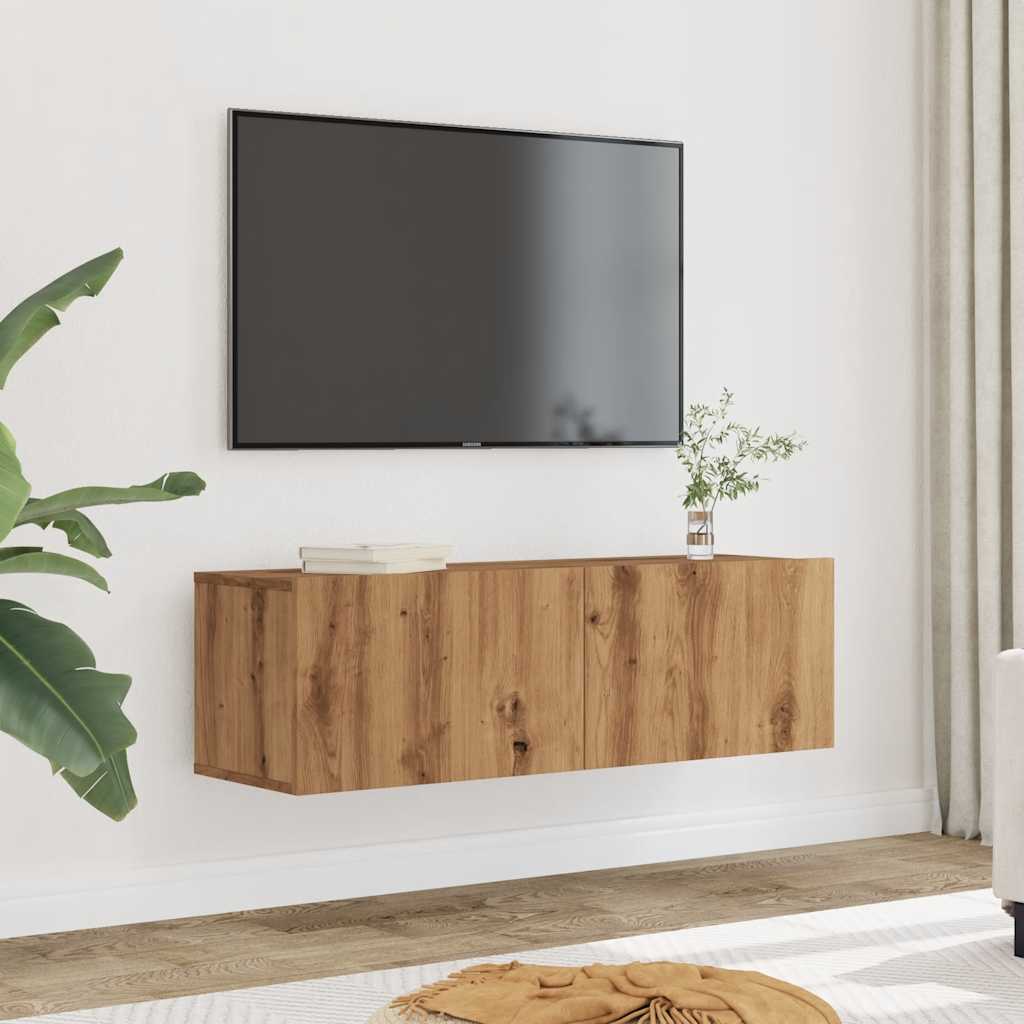 vidaXL TV Cabinets Wall-mounted 2 pcs Artisian Oak 100x30x30 cm