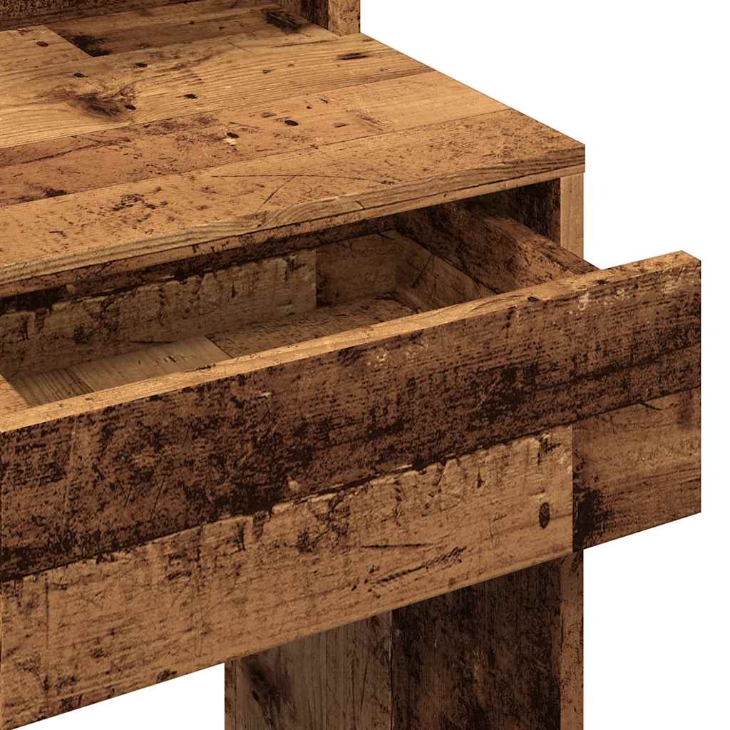 vidaXL Dressing Table with LED Old Wood 74,5x40x141 cm