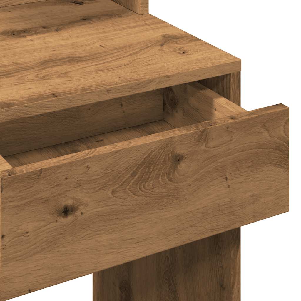 vidaXL Dressing Table with LED Artisan Oak 74,5x40x141 cm
