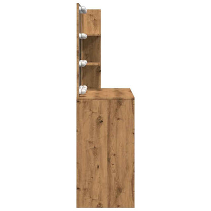 vidaXL Dressing Table with LED Artisan Oak 74,5x40x141 cm