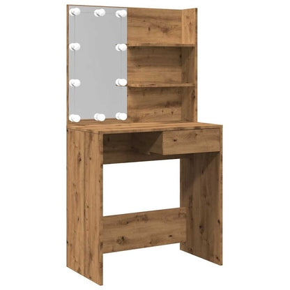 vidaXL Dressing Table with LED Artisan Oak 74.5x40x141 cm