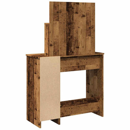 vidaXL Dressing Table with LED Old Wood 86,5x35x136 cm