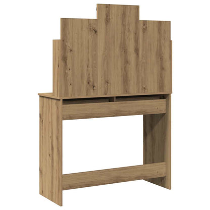 vidaXL Dressing Table with LED Lights Artisan Oak 96x40x142 cm